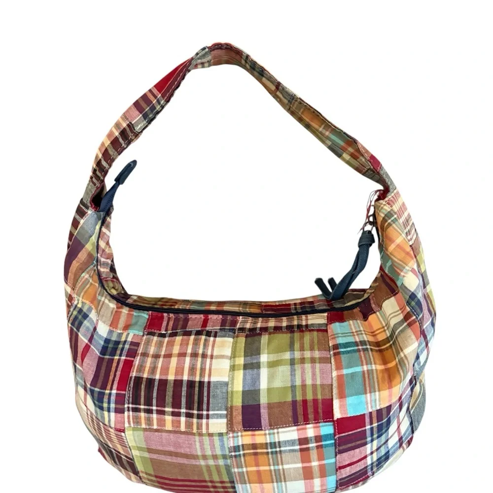 Disney Parks Vintage Hobo Madras Plaid Embroidered Mickey Preppy Bag/Wallet